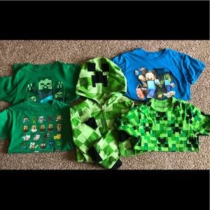 Minecraft Bundle Boys Size Sm 4 tees and onsie